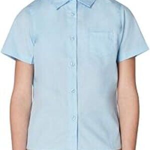 French Toast SE9374 Girls Button Down Shirt w/Pocket Blue